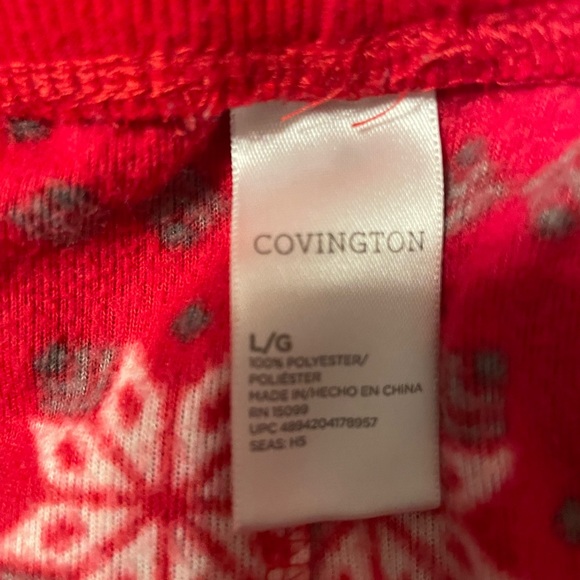 Covington Festive Red Snowflake Pajama Top - Picture 6 of 6